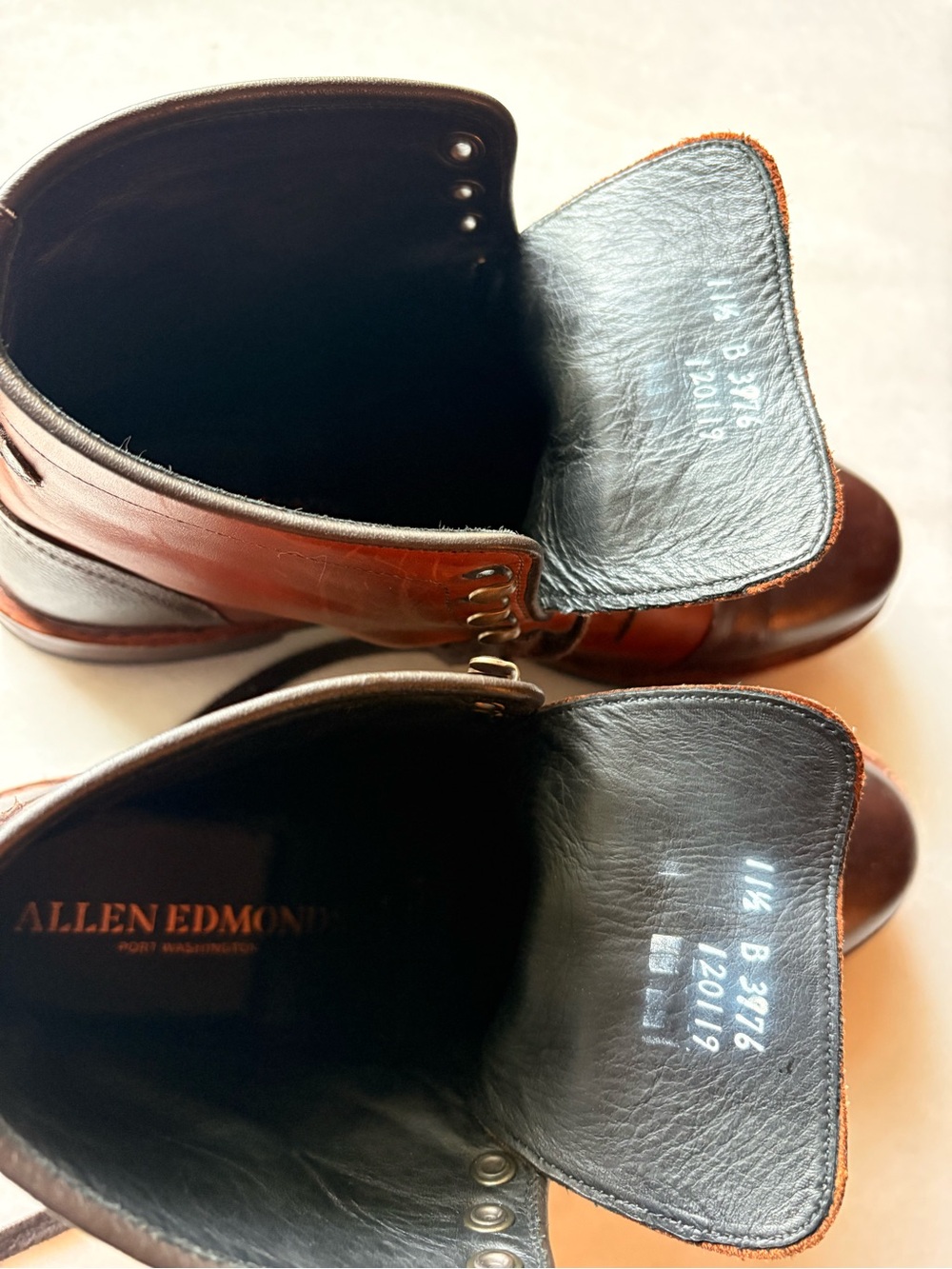 Allen Edmonds Brown Leather Cap Toe Ankle Boots Dainite Sole 11.5 Excellent - Picture 6 of 8